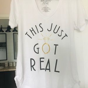 “This just got real” bride to be t shirt